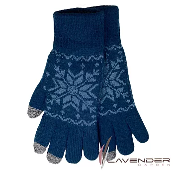 Lavender-i-Touch觸控雙層手套-雪花-藍藍