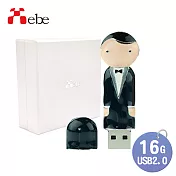 【Xebe集比】新郎 造型USB隨身碟 16G(珠寶盒裝)
