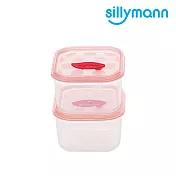 【韓國sillymann】 100%鉑金副食品保鮮盒(180ml)-2入裝矽膠粉