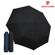 【皮爾卡登】簡約三折防潑晴雨傘-質感黑