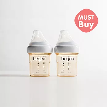 hegen 金色奇蹟PPSU多功能方圓型寬口奶瓶 150ml (雙瓶組)