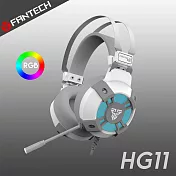 FANTECH HG11 7.1環繞立體聲RGB耳罩式電競耳機-白色經典款