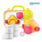 【sillymann】100%鉑金矽膠防霧霾口罩+濾芯替換4入超值組粉色+濾心組