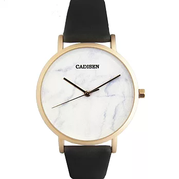 CADISEN卡迪森 C-2018 簡約時尚大理石紋路皮帶手錶   白底金框-CDS-002-3