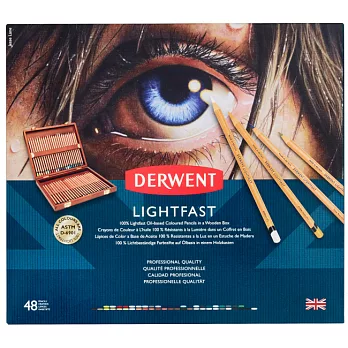 DERWENT德爾文 LIGHTFAST油性色鉛48色木盒裝 DW2305692