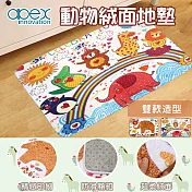【APEX】防滑絨面造型地墊(40x60cm)-動物聚會