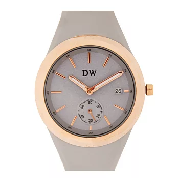 日本DW D3218 可愛輕盈小秒設計矽膠手錶 - 灰色