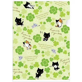 San-X 小襪貓貓朋友幸運草系列A4文件夾。花園迷藏