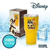 【迪士尼Disney】雙層不鏽鋼真空 冰霸保冰保溫杯 巨無霸鋼杯 隨行杯 900ml-奇奇蒂蒂(正版授權)