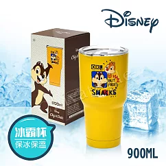 【迪士尼Disney】雙層不鏽鋼真空 冰霸保冰保溫杯 巨無霸鋼杯 隨行杯 900ml─奇奇蒂蒂(正版授權)