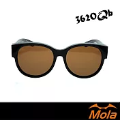 MOLA 摩拉近視偏光太陽眼鏡套鏡墨鏡茶色鏡片大框男女圓大臉駕駛 UV400-3620Qb