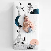 美國RookieHumans-嬰兒床純棉絲柔床包(月亮!生日快樂) 美國規 71x132x20cm
