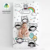 美國RookieHumans-嬰兒床有機棉絲柔床包(我的搖籃派對) 美國規 71x132x20cm