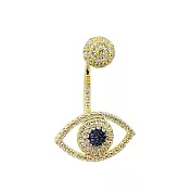 apm MONACO法國精品珠寶 璀璨之眼鍍K金鑲鋯單邊耳針式耳環