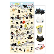 San-X 小襪貓開心樂園系列貼紙+發泡貼紙。音樂鋼琴