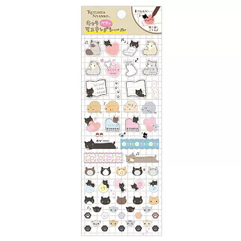 San-X 小襪貓快樂生活系列手帳本專用momo貼紙。咖