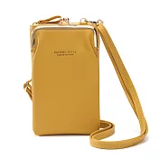 【L.Elegant】時尚復古環扣手機長夾拉鏈零錢包(共三色)B859黃色