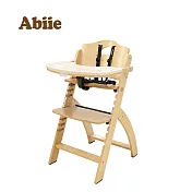 Abiie Beyond Junior Y成長型高腳餐椅原木色+椅墊牛奶白