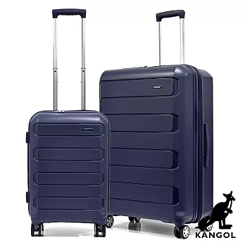 KANGOL - 英國袋鼠20+28吋輕量耐磨可加大PP行李箱 - 多色可選 藏青色