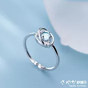 【Sayaka紗彌佳】925純銀夢幻蔚藍星球造型鑲鑽戒指 -單一款式