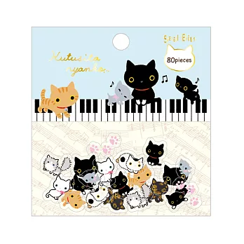 San-X 小襪貓歡樂時光系列貼紙10款。粉藍(80PCS)