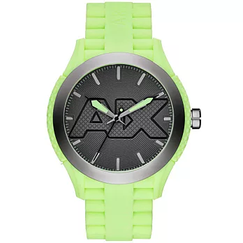 A|X Armani Exchange 玩味色調潮流時尚腕錶-螢光綠