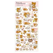 San-X 拉拉熊悠閒貓生活系列造型貼紙。粉紅