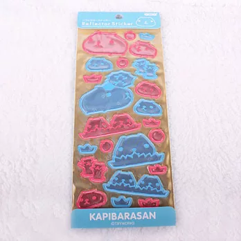 Kapibarasan 水豚君閃亮反光安全貼紙-粉/藍