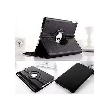【LOTUS】APPLE iPad2/3/4 旋轉皮套 保護套 荔枝紋黑色