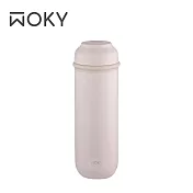 【WOKY 沃廚】JIN真瓷系列-輕量隨行陶瓷保溫瓶400ML-升級版(5色可選)  裸粉