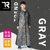 【TDN】飛躍側開背包雨衣連身雨衣前開式雨衣(輕量超防水速乾EK4463)灰色一般型