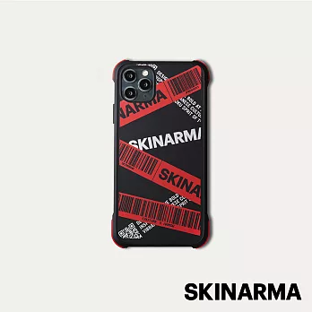 Skinarma日本潮牌 iPhone 11 Pro Max Kakudo 交叉斜紋防摔手機殼紅條