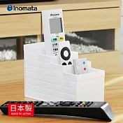 【日本INOMATA】日製客廳桌上遙控器小物4格梯形收納盒-2色可選-白 -白