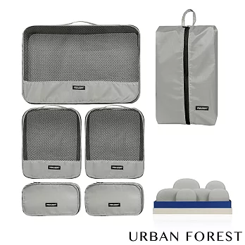 URBAN FOREST都市之森 樹-旅行收納袋6件組(基本色) 水泥灰