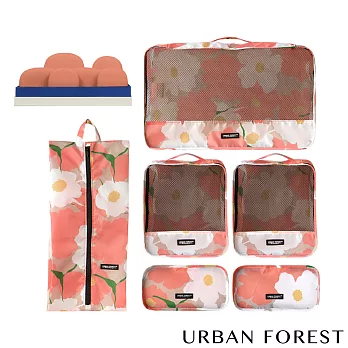 URBAN FOREST都市之森 樹-旅行收納袋6件組(印花色) 虞美人