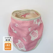 日本6重紗∥寶貝圍兜兜/領巾(超吸水)│喜福HiBOU粉色數字小鷹
