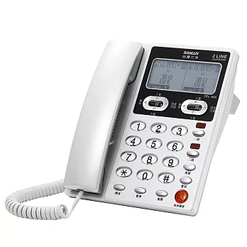SANLUX 台灣三洋 雙外線/雙螢幕來電顯示電話機 (共四色) TEL-868白 白