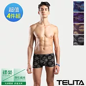 【TELITA】親膚嫘縈英倫風平口褲/四角褲-4件組M混搭色