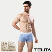 【TELITA】素色彈性運動平口褲/四角褲M藍色