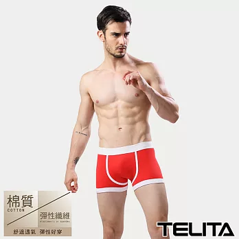 【TELITA】潮流個性彈性平口褲/四角褲 M 紅色