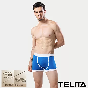 【TELITA】潮流個性彈性平口褲/四角褲 M 藍色