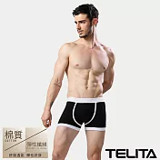 【TELITA】潮流個性彈性平口褲/四角褲L黑色