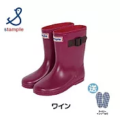 日本製 stample扣帶式兒童雨鞋71970-紅色 14cm