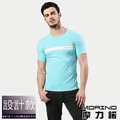 【MORINO摩力諾】時尚型男短袖衫/短袖上衣/T恤-3件組 M 湖水藍