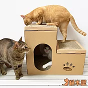 貓本屋 豪華版雙層貓抓板寵物貓屋