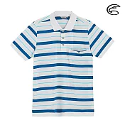 ADISI 男抑菌抗UV YOKO領POLO衫AL2011019 (M-2XL) (柔軟彈性、吸濕排汗、抗UV)2XL土耳其藍條紋