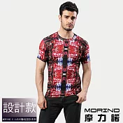 【MORINO摩力諾】速乾涼爽時尚短袖衫/T恤 M 紅色