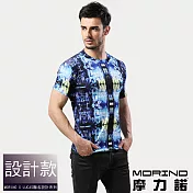 【MORINO摩力諾】速乾涼爽時尚短袖衫/T恤 XL 藍色