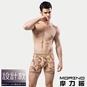 【MORINO摩力諾】幾何迷彩時尚平口褲/四角褲 M 棕色