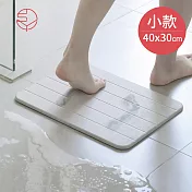 【日本霜山】防潮防霉吸水速乾珪藻土浴室腳踏地墊(小)-灰-40x30cm